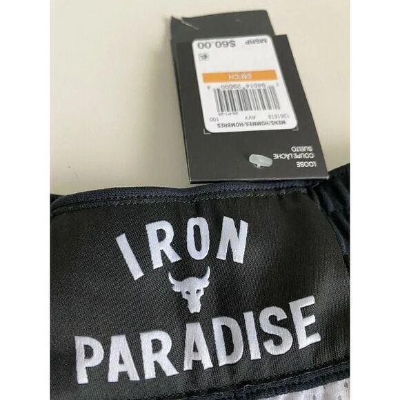 Under Armour Project Rock Men's Sz S Iron Paradise White Mesh Shorts 1361618 NEW - Picture 2 of 7